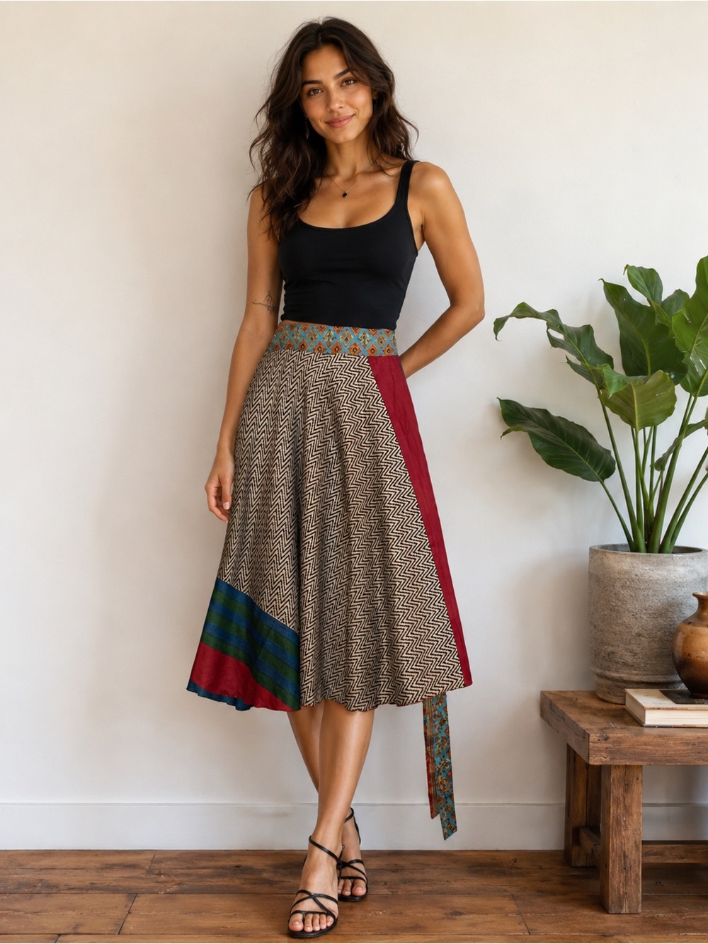 WEVEZ Reversible Wrap Skirt – Size Medium